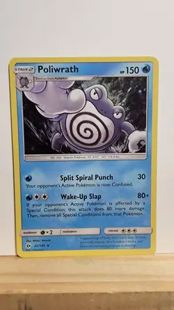 Pokemon TCG Poliwrath Sun & Moon Base Set 32/149 Holo Holo Rare - Image 1