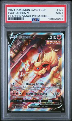 2021 POKEMON SWSH BLACK STAR PROMO #179 FULL ART/FLAREON V PSA 9 - Image 1