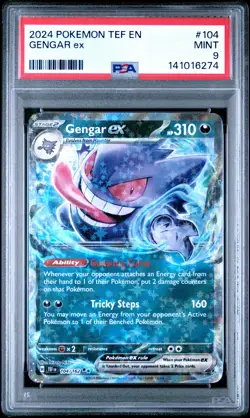 2024 POKEMON TEF EN-TEMPORAL FORCES #104 GENGAR EX PSA 9 - Image 1