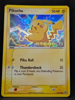 Pikachu 60/106 EX Emerald Reverse Holo Rare Pokemon TCG Nintendp NM - Image 3