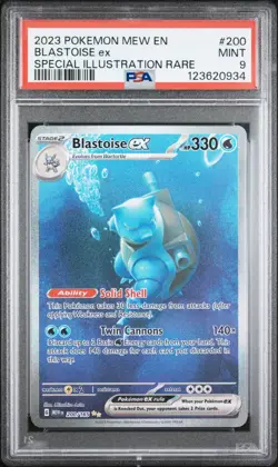 2023 Pokemon MEW EN 151 Blastoise EX Special Illustration Rare #200 PSA 9 MINT - Image 1