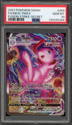 Pokemon Mew VMAX Fusion Strike Secret Rare Full Alt Art #269 PSA 10 Gem Mint - Image 1