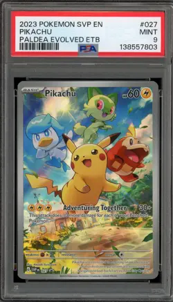 Pokemon Pikachu Paldea Evolved ETB Promo SVP EN 027 PSA 9 Mint - Image 1