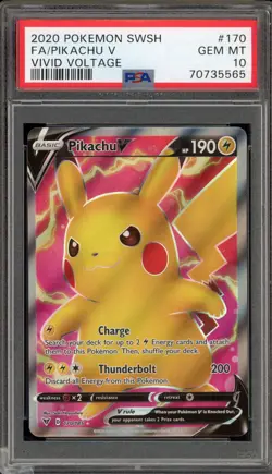 Pokemon Pikachu V Vivid Voltage Full Art #170 PSA 10 Gem Mint - Image 1