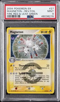 2004 POKEMON EX FIRE RED & LEAF GREEN #27 MAGNETON-REVERSE FOIL PSA 9 - Image 1