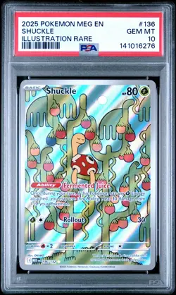 2025 POKEMON MEG EN-MEGA EVOLUTION ILLUSTRATION RARE #136 SHUCKLE PSA 10 - Image 1