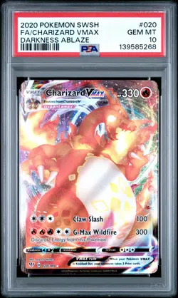 2020 POKEMON SWORD & SHIELD DARKNESS ABLAZE #020 FULL ART/CHARIZARD VMAX PSA 10 - Image 1