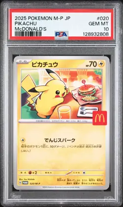 2025 POKEMON JAPANESE M-P PROMO MCDONALD'S #020 PIKACHU PSA 10 - Image 1