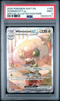 2025 POKEMON WHT EN-WHITE FLARE SPECIAL ILLUSTRATION RARE WHIMSICOTT EX PSA 9 - Image 1
