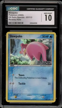 Pokemon Slowpoke EX Delta Species Reverse Holo #83 CGC 10 Gem Mint - Image 1