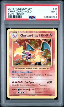 2016 POKEMON XY EVOLUTIONS #11 CHARIZARD-HOLO PSA 9 - Image 1