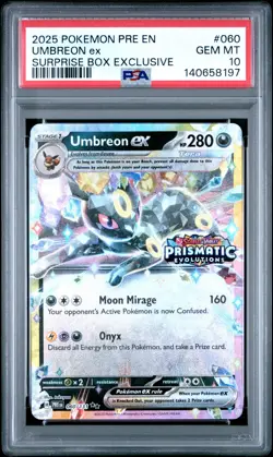 2025 POKEMON PRE EN-PRISMATIC EVOLUTIONS #060 UMBREON EX PSA 10 - Image 1
