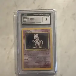 Pokemon TCG - Mewtwo Base Set 10/102 Holo Unlimited - Holo Rare - CGC Grade 7 - Image 1