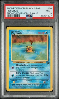 2000 Pokemon Black Star Promo Psyduck #20 PSA 9 Pokemon League WOTC - Image 1