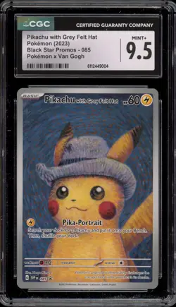Pokemon Pikachu with Grey Felt Hat Van Gogh Full Art Promo SVP EN 085 CGC 9.5 - Image 1
