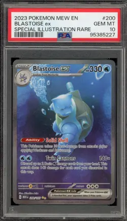Pokemon Blastoise ex 151 MEW EN Special Illustration Rare #200 PSA 10 Gem Mint - Image 1