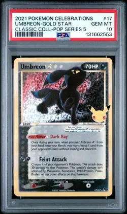 2021 POKEMON CELEBRATIONS CLASSIC COLL #17 UMBREON-GOLD STAR PSA 10 - Image 1