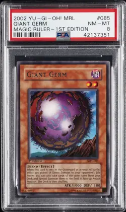 2002 YU-GI-OH! MRL-MAGIC RULER 1ST ED #085 GIANT GERM PSA 8 - Image 1