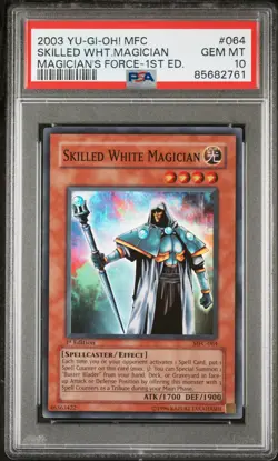 YUGIOH PSA 10 2003 Skilled White Magician MFC-064 Super Rare 1st Edition *2761 - Image 1