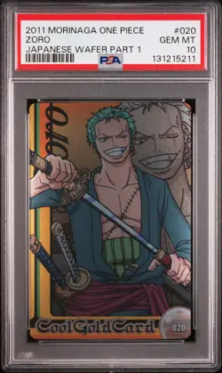 2011 ONE PIECE MORINAGA JPN WAFER PART 1 #020 ZORO PSA 10 - Image 1