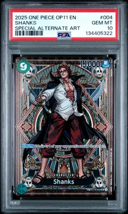 2025 One Piece Shanks #004 Special Alt Art Op11-A Fist Of Divine Speed PSA 10 - Image 1