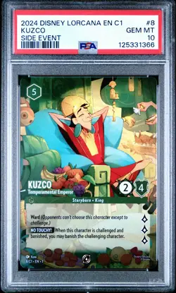 2024 DISNEY LORCANA EN C1 SIDE EVENT KUZCO TEMPERAMENTAL EMPEROR PSA 10 - Image 1