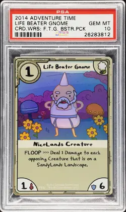 2014 Adventure Time Card Wars Life Beater Gnome Booster # PSA 10 - Image 1