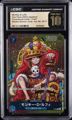 2023 ONE PIECE JAPANESE PROMO CARDS #P-043 MONKEY D.LUFFY CGC 10 PRISTINE - Image 1
