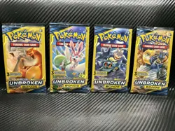 🔥Pokemon Sun & Moon Unbroken Bonds 3 Card Mini Booster Pack 4 Packs Art Set🔥 - Image 1