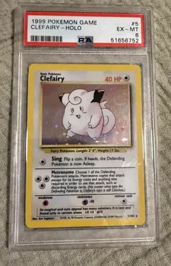 1999 Pokemon TCG Clefairy Base Set Holo Rare Card 5/102 - Image 1