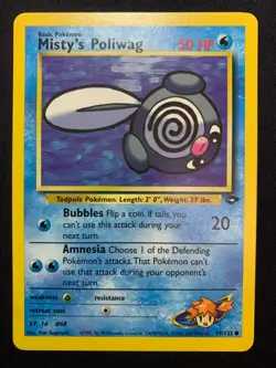 MISTY'S POLIWAG - 89/132 - GYM CHALLENGE - POKEMON CARD - LP - Image 1