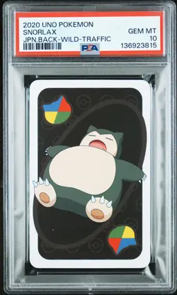 2020 UNO POKEMON JPN BACK-WILD-SNORLAX TRAFFIC SNORLAX PSA 10 - Image 1