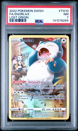 2022 POKEMON SWORD & SHIELD LOST ORIGIN #TG10 FULL ART/SNORLAX PSA 7 - Image 1