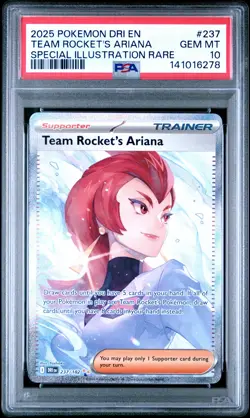 2025 POKEMON DRI SPECIAL ILLUSTRATION RARE #237 TEAM ROCKET'S ARIANA PSA 10 - Image 1