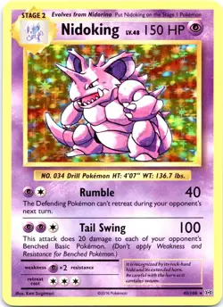 Pokemon Nidoking 45/108 XY Evolutions Holo Rare Near Mint NM 2016 - Image 1
