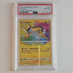 Pokemon Raikou Amazing Rare Holo 050/185 Vivid Voltage PSA 10 2020 - Image 1