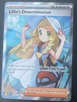 Pokemon TCG Lillie's Determination Trainer Card 169/132 Holo Rare Near Mint - Image 1