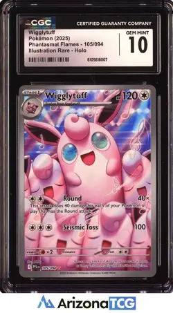 Pokemon 2025 Wigglytuff 105/094 Holo IR Phantasmal Flames GEM MINT CGC 10 - Image 1