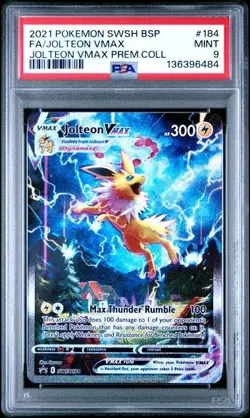 2021 POKEMON SWSH BLACK STAR PROMO 184 FULL ART/JOLTEON VMAX JOLTEON VMAX PSA 9 - Image 1