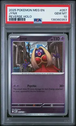 2025 POKEMON MEG EN-MEGA EVOLUTION REVERSE HOLO #057 JYNX PSA 10 - Image 1