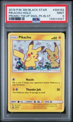 2019 POKEMON SM BLACK STAR PROMO TEAM UP SINGLE PACK BLISTERS PIKACHU-HOLO PSA 9 - Image 1