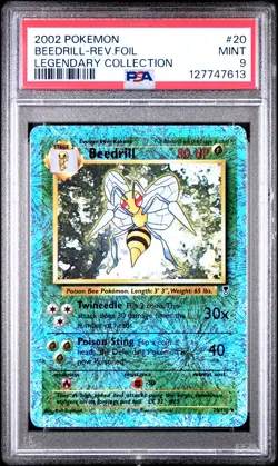 2002 POKEMON LEGENDARY COLLECTION #20 BEEDRILL-REVERSE FOIL PSA 9 - Image 1