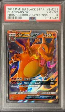 POKEMON 2019 CHARIZARD GX SM BLACK STAR PROMO #SM211 PSA 8 - Image 1