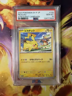 Pokemon Slab - Pikachu Promo 120/sv-p PSA 10 - Japanese Gym Event Campaign - Image 1