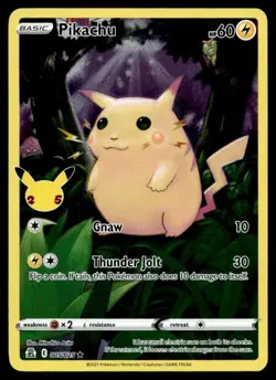 2021 Pokemon Celebrations Pikachu Full Art Holo #005 C23 - Image 1