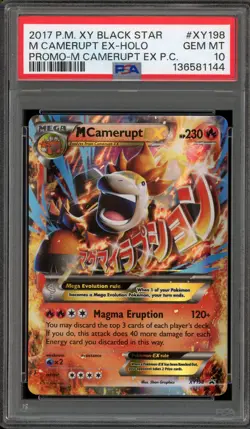 Pokemon M Camerupt EX Premium Coll. Black Star Holo Promo XY198 PSA 10 Gem Mint - Image 1