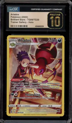Pokemon Ariados Brilliant Stars Trainer Gallery Full Art #TG09 CGC 10 Pristine - Image 1
