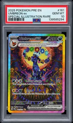2025 POKEMON PRE SPECIAL ILLUSTRATION RARE #161 UMBREON EX PSA 10 - Image 1