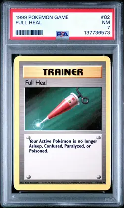 1999 POKEMON BASE SET UNLIMITED #82 FULL HEAL PSA 7 - Image 1
