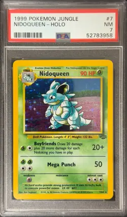 POKEMON 1999 NIDOQUEEN JUNGLE #7 PSA 7 - Image 1